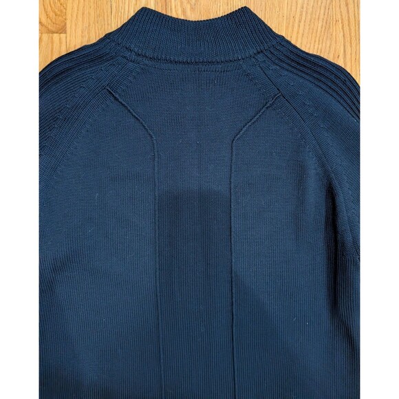 Aether Riley Full-Zip Sweater Dark Navy Blue Zipper Pockets Sz 2 Merino Wool - Picture 10 of 12